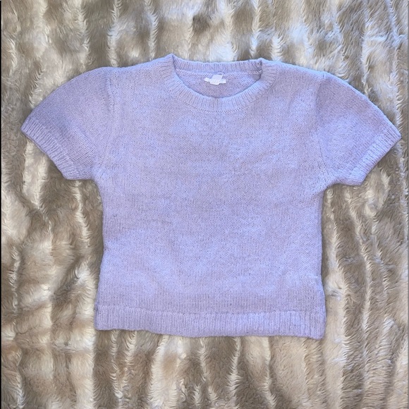 Lavender Garage sweater short sleeve top - Picture 2 of 6